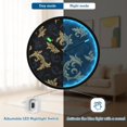 thumbnail image 5 of Indoor 12' Voice-Activated Luminous Decoration Wall Clock With LED Night Light Gold and Navy Blue, 5 of 8
