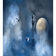 thumbnail image 2 of Ambesonne Fantasy Duvet Cover Set, Castle on Clouds Gothic, 2-Calking, Dark Blue, 2 of 2