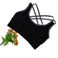 thumbnail image 2 of Mujer Yoga Fitness Stretch Entrenamiento Camiseta sin mangas Sin costuras Racerback Acolchado Sujetador deportivo (Gris M), 2 of 4