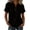 Black, variant on Womens Summer 2026 Short Sleeve Shirts V Neck Button Beach Vacation Outfits Dressy Summer Casual Blouses by Yigetop Black L