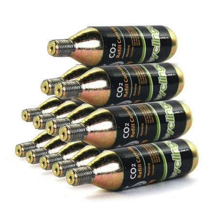 12 x 16g Threaded CO2  Cartridges Refills For Bike Bicycle Pump (Best Co2 Inflator 2019)
