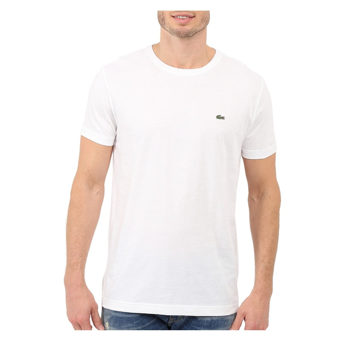 Lacoste Men's Crew Neck Pima Cotton Jersey T-shirt White