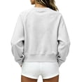 thumbnail image 4 of Long Sleeve Pullover Sweatshirt for Womens Crew Neck Casual Raglan Sleeve Shirt Solid Relaxed Fit Raglan Sleeve Everyday Basic Top Light Gray S, 4 of 4