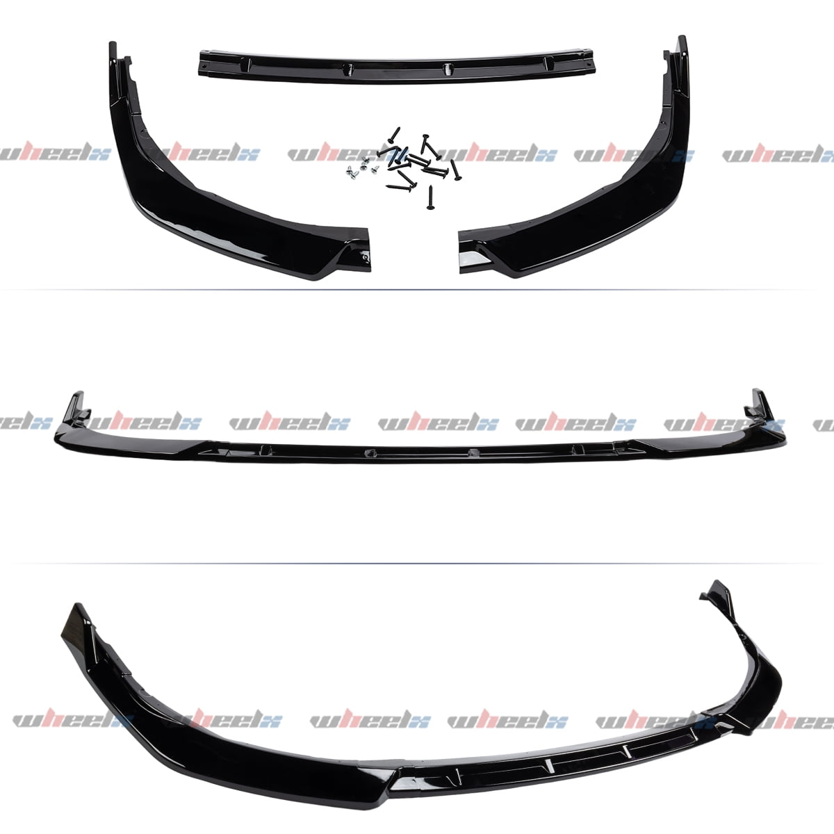 Front Lip Compatible with Toyota Camry SE XSE 2021-2024, 3Pcs/Set Bumper Air Dam Lower Chin Splitter Protection Body Kit Fits for 2021 2022 2023 2024 (Gloss Black)