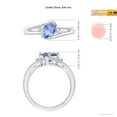 thumbnail image 4 of ANGARA Natural 1.25 ct Tanzanite and Diamond Split Shank Ring in 14K White Gold for Women (Size-8x6mm) | December Birthstone, Birthday, Anniversary, Jewelry Gift for Women | Natural Tanzanite Ring, 4 of 9