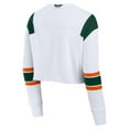 thumbnail image 3 of Women's Fanatics White Miami Hurricanes Training Camp Cropped Long Sleeve V-Neck Fashion Top, 3 of 3