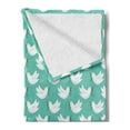 thumbnail image 2 of Bird Soft Flannel Fleece Throw Blanket, White Doves with Olive Branches Peace Hope and Pastel Illustration, Cozy Plush for Indoor and Outdoor Use, 50" x 70", Turquoise, by Ambesonne, 2 of 5