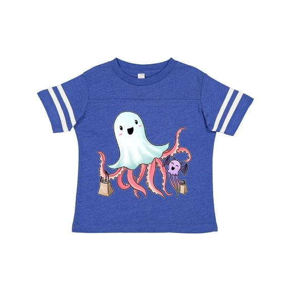 Inktastic Cute Ghost Octopus Trick or Treating with Bat Boys or Girls Toddler T-Shirt