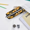thumbnail image 6 of Pofeuu Black Marble Pattern Sunflower Print Leather Pencil Case, Leather Pencil Pouch Large Capacity, Big Pencil Pouch with Zipper Vintage Pen Bag Fountain Pen Holder, 6 of 7