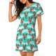 thumbnail image 2 of Disketp Lobsters Of Turquoise Waves para Camisón Corto de Manga Corta para Mujeres, Camisón Cómodo con Escote Redondo, Bonito y Confortable, 2 of 6