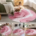 thumbnail image 5 of Large Round Rug 8Ft Washable Non-Slip, Pink Marble Circle Area Rugs for Living Room Bedroom, Summer Ocean Wave Red Ombre Indoor Floor Mats Carpet Runner for Home Decor, 5 of 8
