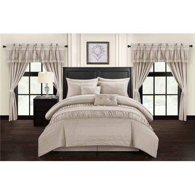 Chic Home BCS06417US 20 Piece Comforter Set, Taupe Queen Walmart