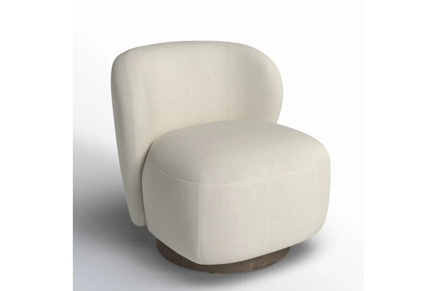 Spruce & Spring 30" Wide Upholstered Swivel Barrel Accent Chair for Living Room & Bedroom, Gray Fabric