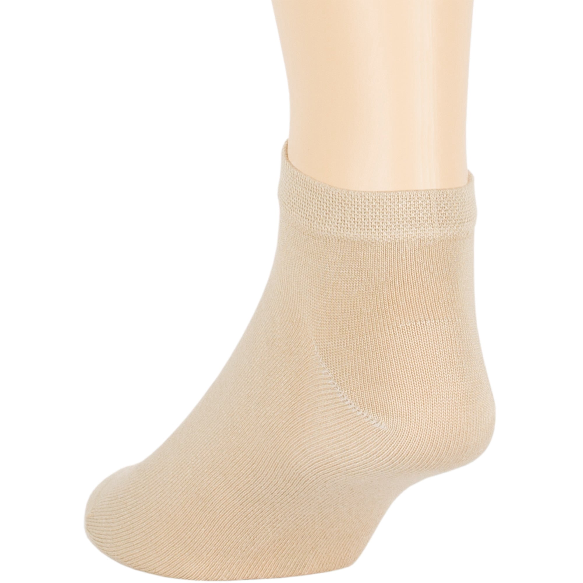 7BIGSTARS KINGDOM Men Bamboo Ankle Sock - 6 Pack - Thin Seamless Breathable Soft Solid Low Cut - Sock Size 10-13 Shoe 9-12 L Light Beige