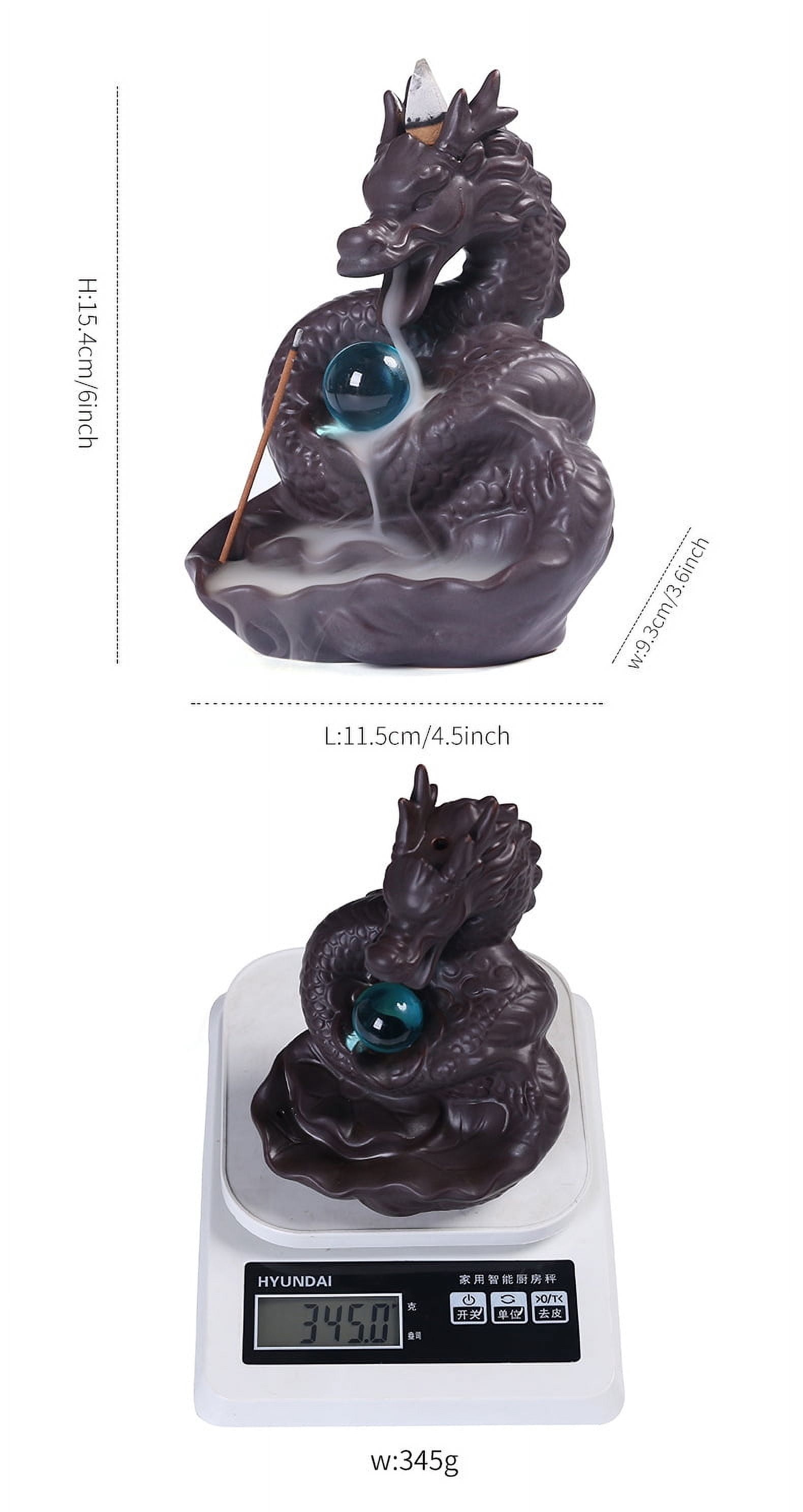 Purple Sand Incense Burner Classic Waterfall Backflow Aromatherapy Holder Creative Dragon Playing Ball Incense Burner Handicrafts