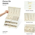 thumbnail image 2 of Jewelry Organizer Box for Women Girls, 3-Layer Jewelry Case with 2 Drawers Jewelry Storage Box for Ring Earrings Bracelets Necklaces(White), 2 of 18