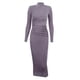 thumbnail image 4 of Vestido de manga larga liso con cuello de tul para mujer Vestido largo de fiesta informal Fridja  NMB2978, 4 of 6