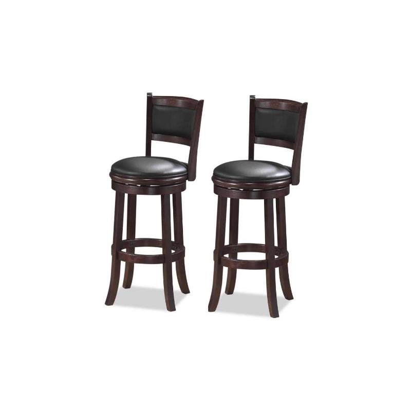 29" Swivel Bar Stool in Cappuccino Set of 2