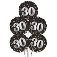 thumbnail image 2 of PMU Happy Birthday 30 Gold Stars 18 Inch Mylar-Foil Balloon Pkg/1, 2 of 2