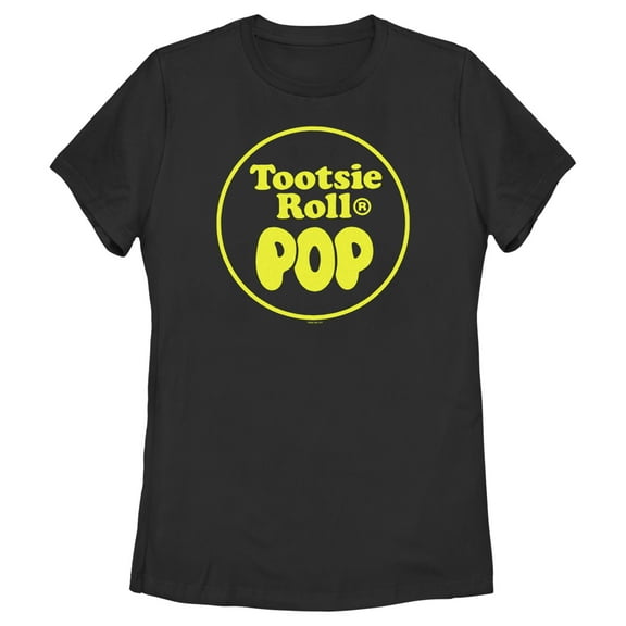 Women's Tootsie Pop Classic Circle Logo Graphic Tee Black Large