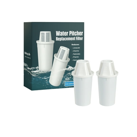 Nispira Water Filter Replacement Compatible with Nakii Aquaphor Water Pitcher Dispenser Removes Chlorine, Lead, Odor, Color Reduce Water Hardness, 2 Packs