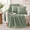 Sage Green-50 x 60 Inch Blanket & 18 x 18 Inch Pillow, variant on Dusty Blue Cable Knit Throw Blanket 60x80 Inch Texture