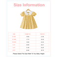 thumbnail image 2 of 18 Months Baby Girls Dress 24 Months Girls Short Sleeve Dress Peter-Pan Collar Bubble Sleeve Toddler Girls Summer Floral Dress Yellow, 2 of 10