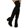 thumbnail image 3 of Bamboo Pointy Toe Chunky Heel OTK Boot 20389, 3 of 4