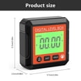 thumbnail image 2 of Graflsoa Digital Inclinometer with Magnetic Base, Angle Finder, Level Gauge, Electronic Protractor, JD10 Model, Red ABS, High Accuracy ±0.1°, 0.05° Resolution, 4x90° Range, 2 of 6