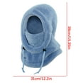 thumbnail image 7 of Summercome Kids Winter Fleece Balaclava 3 in 1 Windproof Fuzzy Skiing Mask Beanie Hood Neck Scarf Outwear Face Cover Adjustable Cap (Blue), 7 of 7