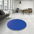 thumbnail image 3 of Ahgly Company Indoor Round Patterned Blue Ribbon Blue Area Rugs, 4' Round, 3 of 6