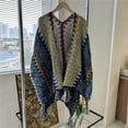 thumbnail image 5 of lanema Colorful Shawl Knitted Cardigans Womens Poncho Autumn Winter Sweater Cape Coats, 5 of 18