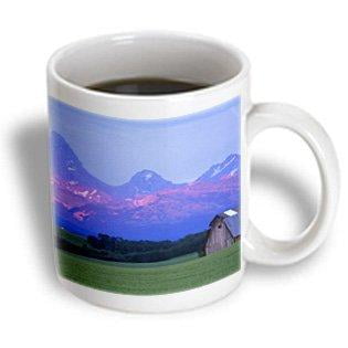 3dRose Rustic barn, wheat field, Teton Mountain Range, Idaho - US13 CHA0079 - Chuck Haney, Ceramic Mug, 11-ounce