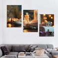 thumbnail image 4 of Ullo0ord  Bathroom Picture Canvas Wall Art, Inch Candles and Zen Stone Giclee Prints Artwork Wall Decor, Gallery Wrapped Modern Art Deco, Ready to hang, 4 of 4