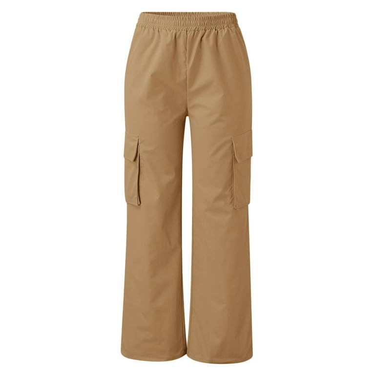 ALWAYS Women's Super Soft Casual Cargo Jogger Pants Brown M