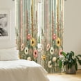 thumbnail image 2 of Ambesonne Floral Curtains 2 Panel Set, Vintage Botanical Blossoms, Pair of - 28" x 63", Beige Reseda Green and Blush, 2 of 4