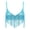 Blue, variant on Sequin Tassel Crop Top for Women Fringe Wireless Unlined Bra Sparkly Belly Dance Party Accessory Hot Pink S
