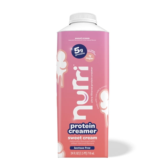 Nurri – Ultra Filtered Protein Creamer – Sweet Cream – Lactose-Free, Low Sugar, Coffee Creamer, Real Milk and Cream, Liquid, 20 Calories, 5g of protein per 4 tbsp - 24 fl oz.