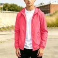 thumbnail image 4 of Trikvn Boys Lightweight Windbreaker Zip Up Jacket Hooded Water Repellent Activewear Long Sleeve Athletic Outerwear with Pockets for Running Hiking Golf Outdoor, 4 of 8