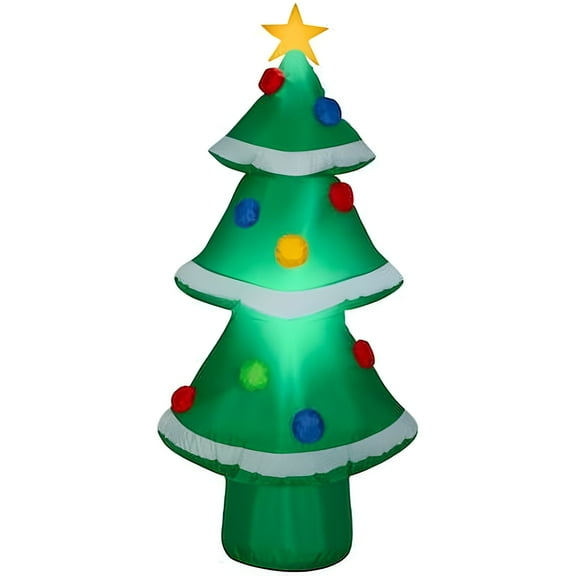 Gemmy 4Ft Tall Christmas Tree With Ornaments Inflatable Indoor/Outdoor Holiday Decoration