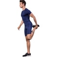 thumbnail image 4 of Active Men's Compression Short Sleeve Athletic T-Shirt with Moisture-Wicking Stretch Fabric for Training and Workouts - Medium, Navy, 4 of 6