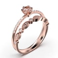 thumbnail image 3 of Dazzling Minimalist 1.05 Carat Classic Round Cut Morganite And Diamond Moissanite Affordable Engagement Ring, Wedding Ring in 925 Sterling Silver With 18k Rose Gold Plating, Bridal Set, Matching Band, 3 of 3