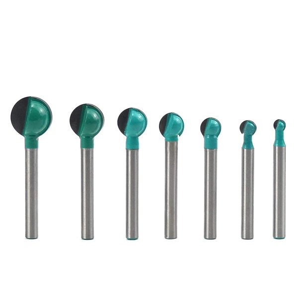 Cortador de Fondo Redondo para Carpintería WEIHJMXG 7 Piezas Vástago de 6 mm