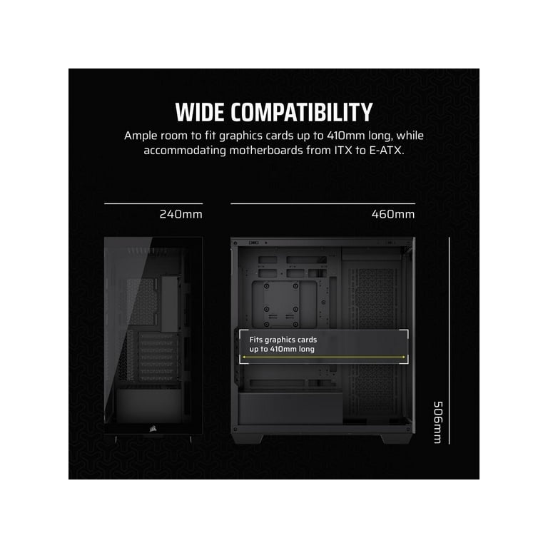Corsair 3500X Mid-Tower Tempered Glass PC Case, Black CC