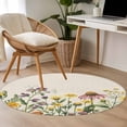 thumbnail image 4 of Round Rug 4Ft Washable Non-Slip, Spring Floral Circle Area Rugs for Living Room Bedroom, Yellow Flowers Pastoral Botanical Rustic Indoor Floor Mats Carpet Runner for Home Decor Aesthetic, 4 of 8