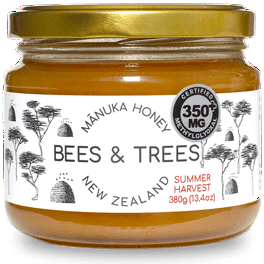 Bees & Trees 100% Pure Raw Manuka Honey 550+MGO, 380g Pack