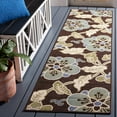 thumbnail image 3 of SAFAVIEH Veranda Nazca Floral Indoor/Outdoor Area Rug, 4' x 5'7", Chocolate/Aqua, 3 of 10