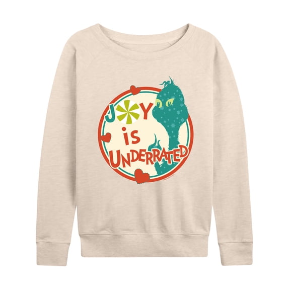 Dr. Seuss The Grinch - Christmas - Joy Is Underrated - Women's Lightweight French Terry Long Sleeve Shirt