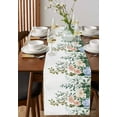thumbnail image 2 of Hokiten Table Runners 48 Inches Long Dress Scarves, Spring Floral Farmhouse Kitchen/Dining Table Runner, Short Coffee Tablerunners, Vintage Botanical Leaves 13x48 Inch, 2 of 7