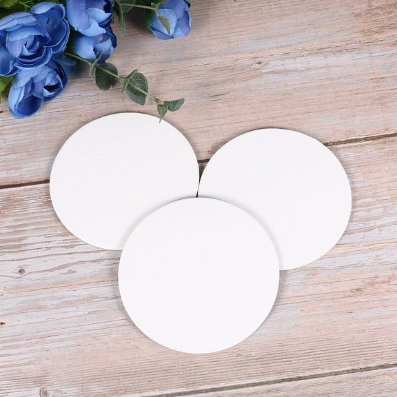 OUNONA Canvas Panels for Painting with HighQuality Materials 8PCS White Round 10CM